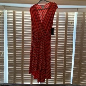 Pure Energy coral chevron wrap dress v-neck belted